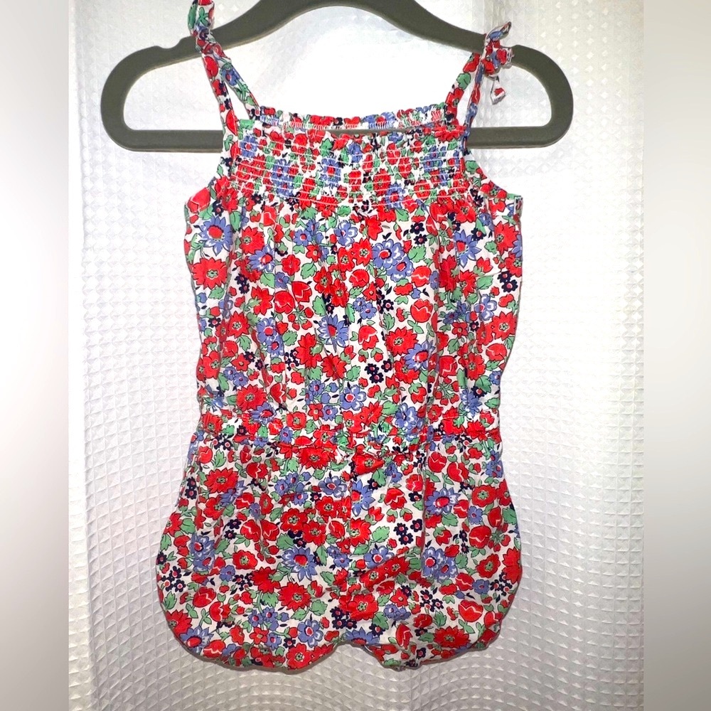Carter’s Floral Romper with Red and Blue Flowers